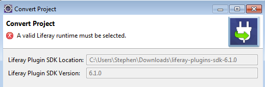 Figure 10.12: Converting a project