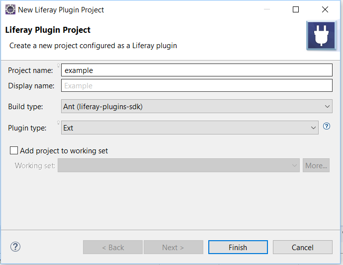 Figure 1: You can create an Ext plugin project with Liferay Developer Studio.