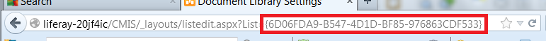 Figure 4.9: The repository ID can be found by displaying the repositorys URL in a Firefox browser.