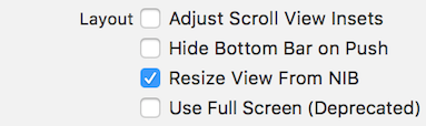Figure 3: Make sure the view controllers Adjust Scroll View Insets option is unchecked in the Attributes inspector.