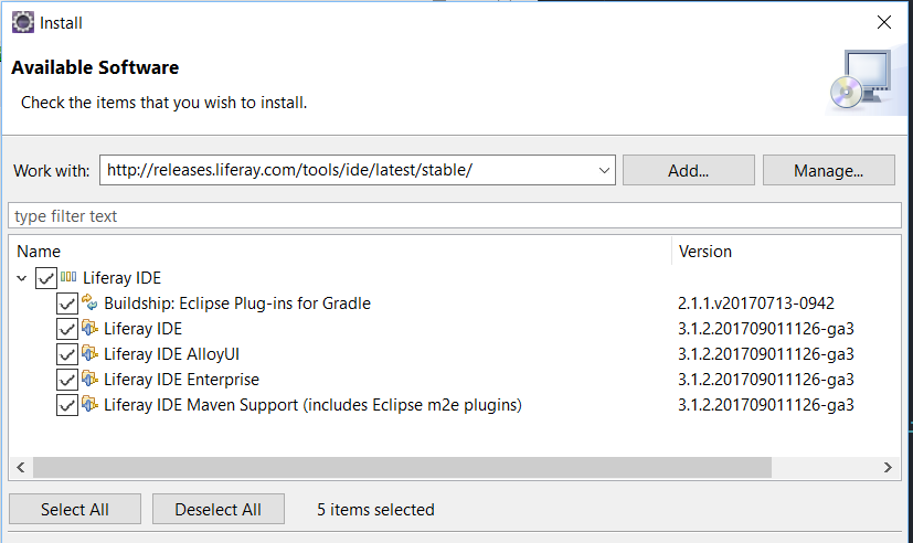Figure 1: Make sure to check all the Developer Studio components you wish to install.
