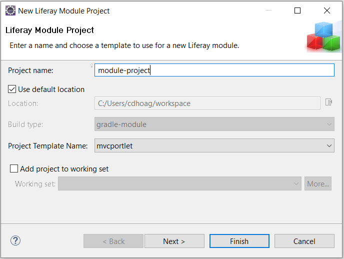 Figure 1: When selecting New → Liferay Module Project, a Module Project Wizard appears.
