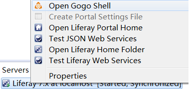 Figure 1: Select Open Gogo Shell to open a terminal window in Developer Studio using Gogo shell.