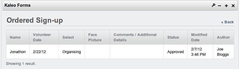 Viewing a completed list