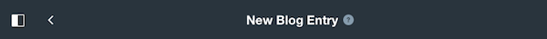 Figure 1: Adding a new blog entry displays the portlet title at the top, along with a back link.