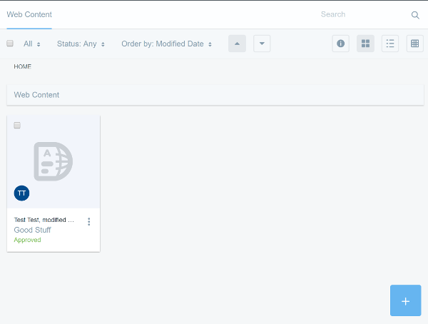 Figure 2: The Management Bars icon display view gives a quick summary of the contents description and status.