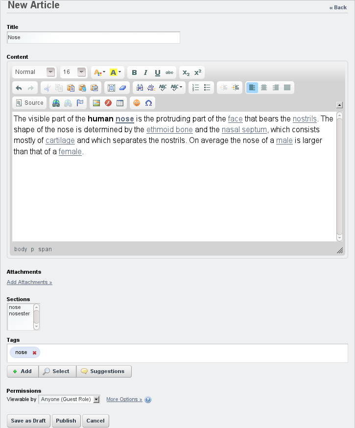Figure 12.33: New Knowledge Base
Article