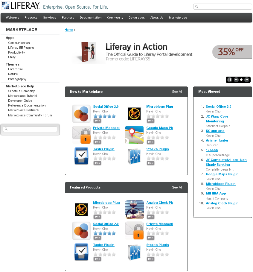 Figure 13.1: Marketplace Home Page