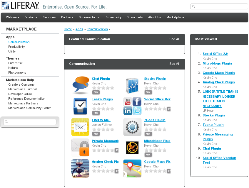 Figure 13.3: Browsing Apps in
Marketplace