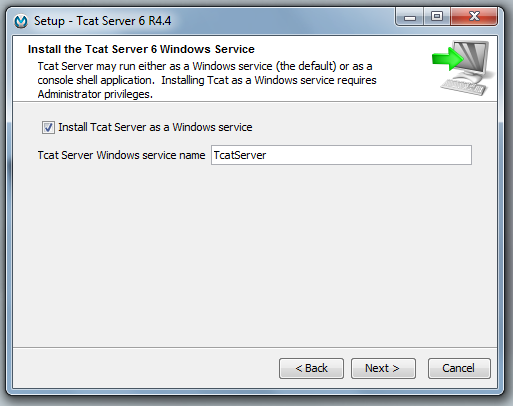 Figure 14.8: Windows service installation