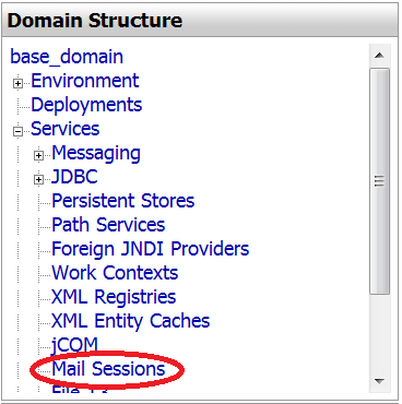 Figure 14.42: WebLogic: Mail Sessions