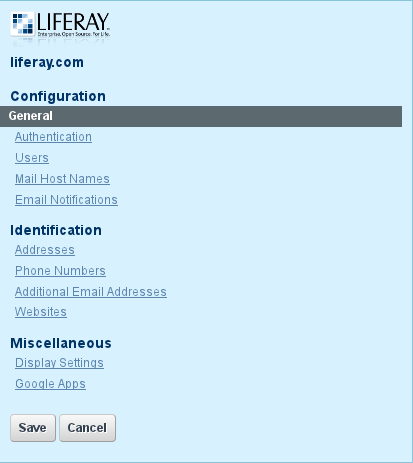 Figure 15.14: Portal Settings Pages