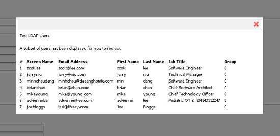 Figure 15.15: Testing LDAP Users