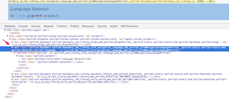 Figure 1: Portlet Decorators add the decorators CSS class to the applications wrapper