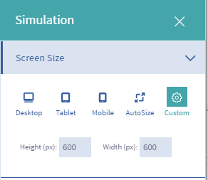 Figure 1: The Simulation Menu offers a device preview application.