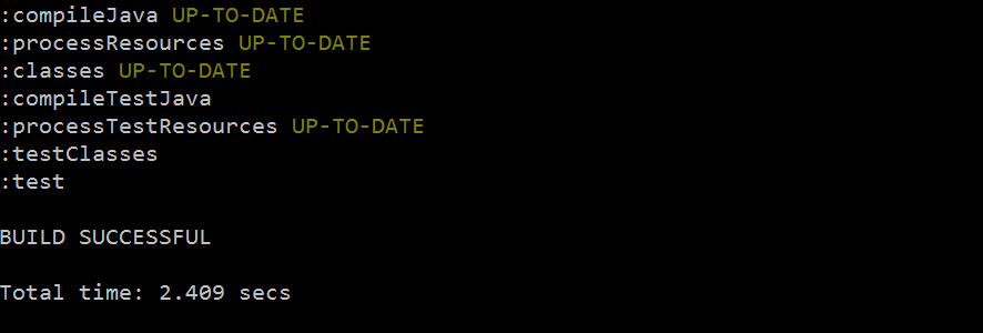 Figure 3: Command output of successful test execution looks like this.