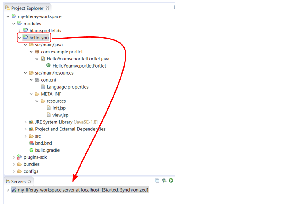 Figure 5: Liferay Dev Studio DXP lets you deploy modules using drag-and-drop.