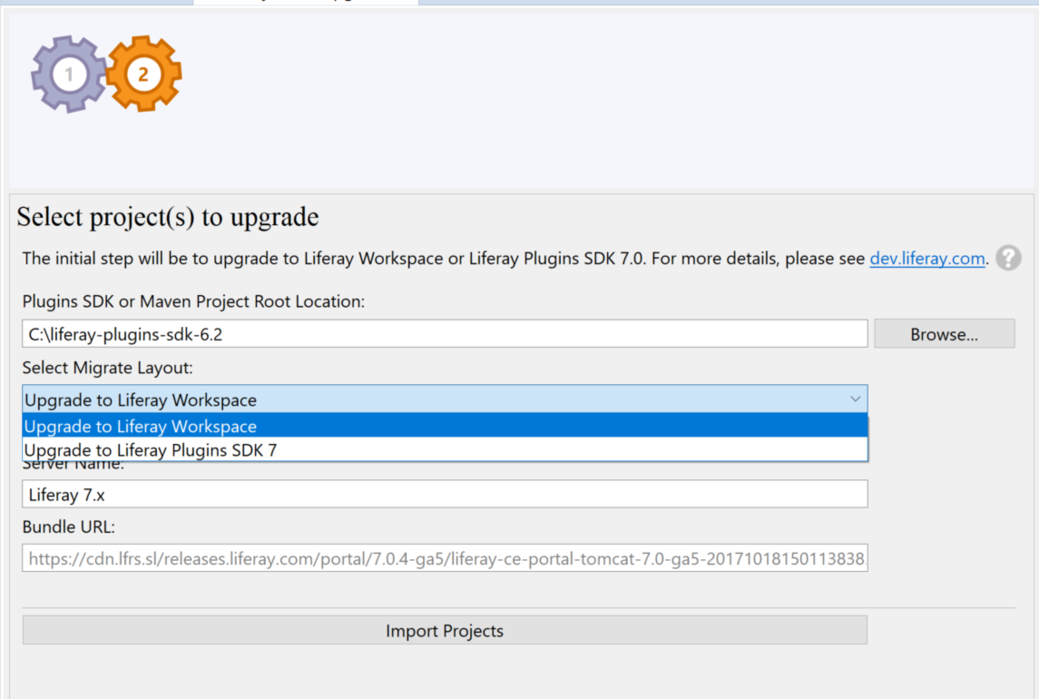 Figure 1: Liferay Dev Studio DXPs Upgrade Planner automates many aspects of the plugin upgrade process.