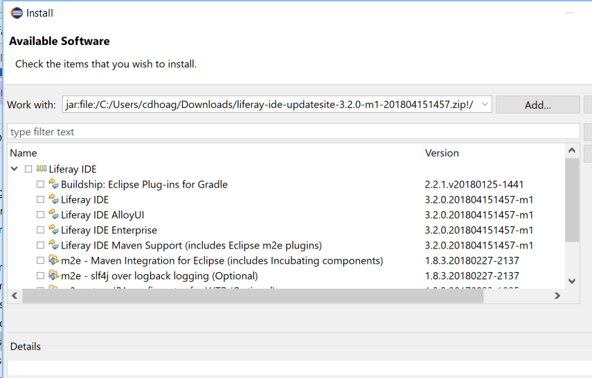 Figure 3: Make sure to check all the Dev Studio components you wish to install.
