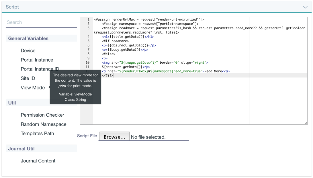 Figure 7: You can hover your pointer over a variable for a more detailed description.