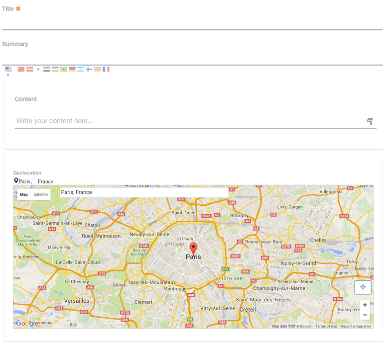 Figure 3: You can enter your location in the address bar, move the indicator to a location, or share your location with the browser.