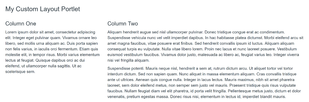 Figure 1: Custom layouts in your portlets let you organize your portlets content with the user in mind.