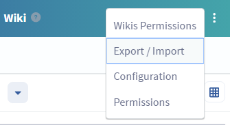 Figure 1: You can access the Export/Import feature for an app by selecting its Options menu.
