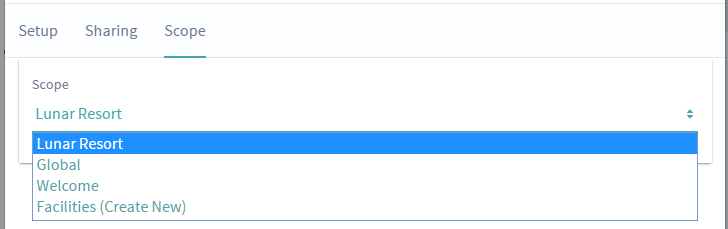 Figure 2: You can change the scope of your application by navigating to its Configuration menu.
