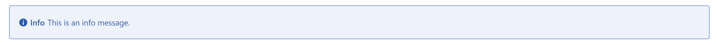 Figure 3: The info alert displays general information to the user.