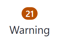 Figure 6: A warning badge displays numbers related to warnings that should be addressed.