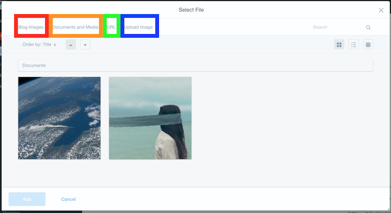 Figure 1: An entity type can have multiple selection views.