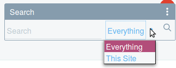 Figure 2: The Let the User Choose scope option enables a drop-down menu in the search bar where users can set the scope of their search.