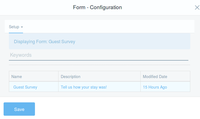 Figure 6: Select the form you want to display.