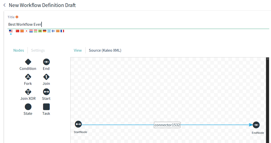 Figure 1: The Kaleo Designers graphical interface makes designing workflows intuitive.