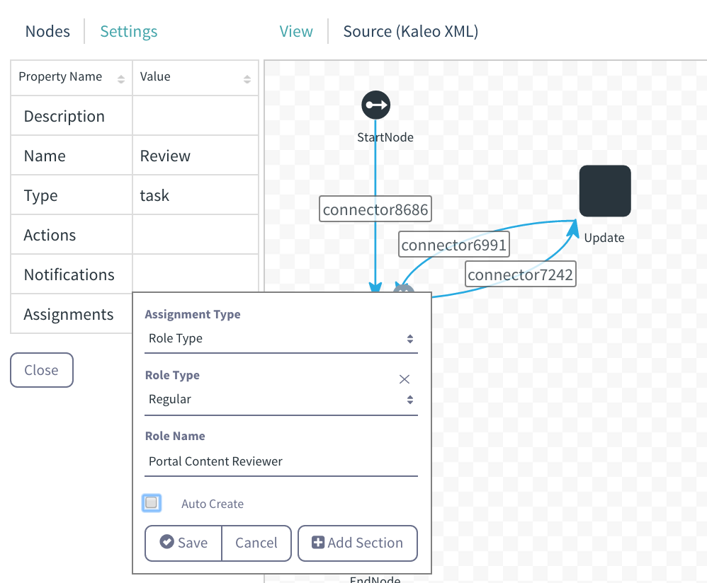 Figure 1: You can add an Assignment to a Task node.