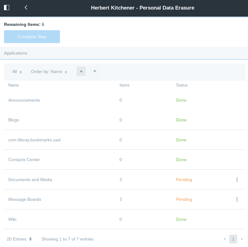 Figure 5: The Application Data Review screen makes the third, and most complicated data erasure step, more manageable.