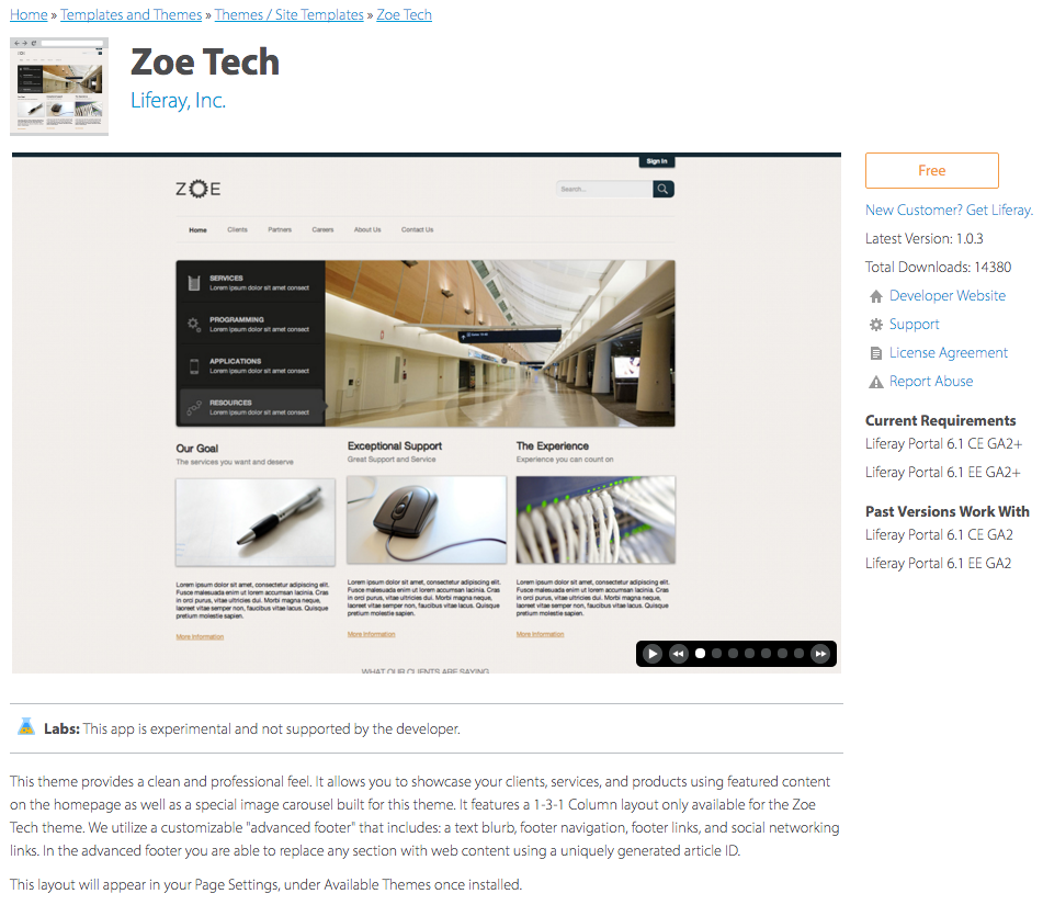Figure 2: Click an app to view its details.