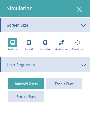 Figure 1: Audience Targeting provides a simulator in the Simulation menu.