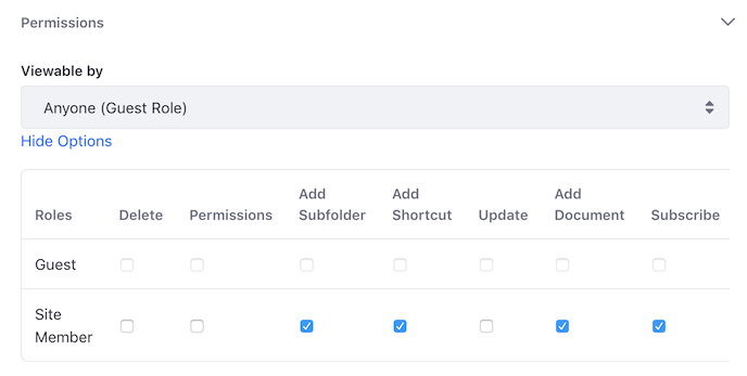 Figure 1: Select your folders permissions.