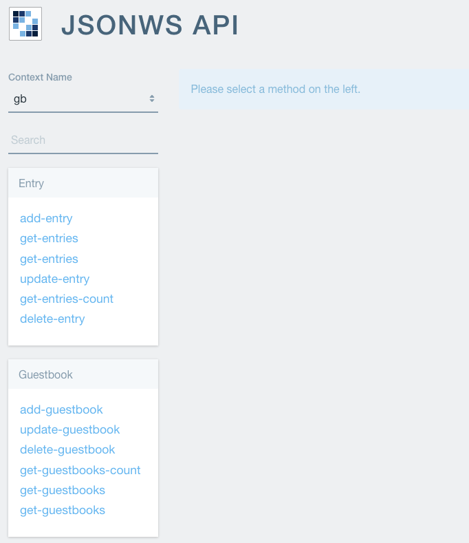 Figure 1: The Guestbook Portlets context path (gb) on the server.
