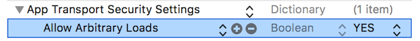 Figure 13: Your App Transport Security settings should look like this.