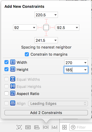 Figure 4: Setting these size constraints ensures that Login Screenlet isnt too stretched out or compressed.
