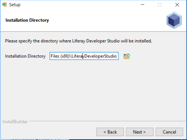 Figure 1: Choose the folder your Developer Studio instance should reside.