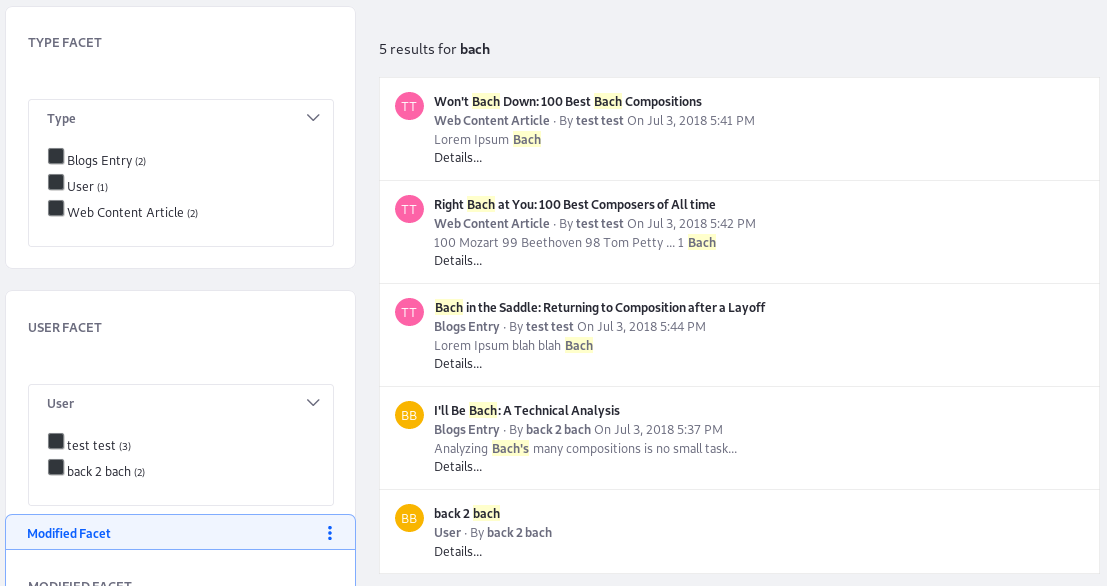 Figure 2: When presented lots of search results, facets narrow down the results list so users can find relevant
content.