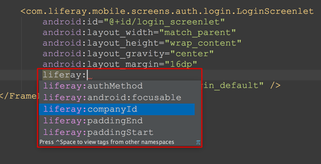 Figure 2: You can set a Screenlets attributes via the apps layout XML file.