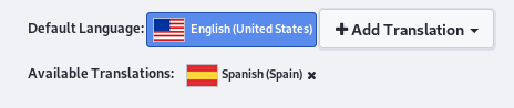 Figure 2: Translate a Form into a supported language.