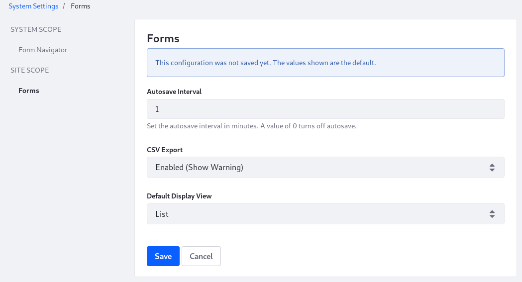 Figure 5: Autosaving Forms ensures your recent changes are preserved.