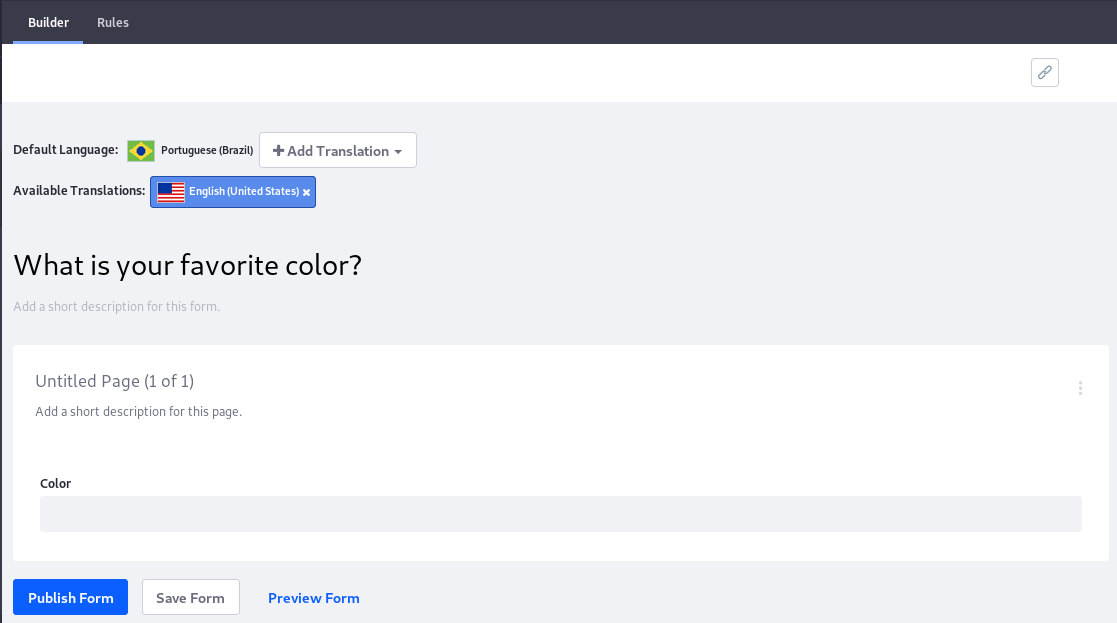 Figure 2: Translate as much of the form as possible into each language you expect users to need.