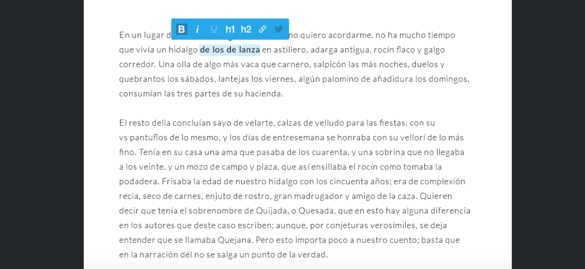 Figure 1: AlloyEditor is the new WYSIWYG editor by default, built on top of CKEditor.