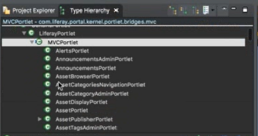 Figure 1: Browse the Type Hierarchy window and open the provided classes for examples on how to extend a class.